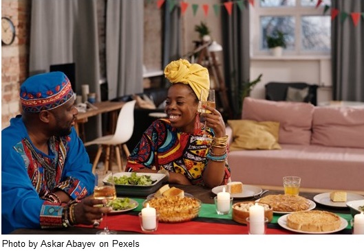 African couple at table